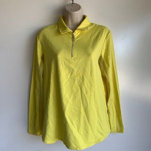 SWING Bette & Court Yellow 1/4 Zip Long Sleeve Top ~Large